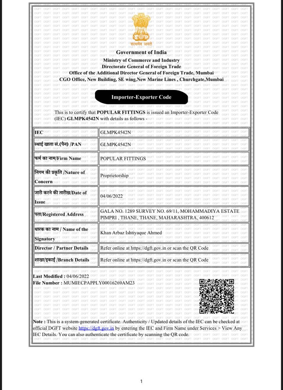 Government Approved Certificate